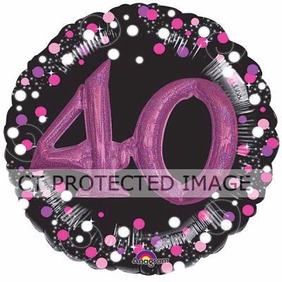 Sparkling Pink 40th Birthday 3d Shape