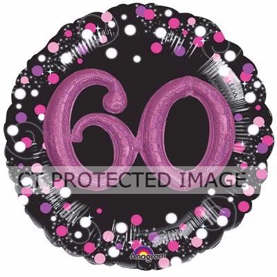 Sparkling Pink 60th Birthday 3d Shape