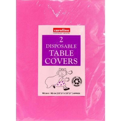 90cm Hot Pink Square Paper Tablecovers (pack quantity 2) 