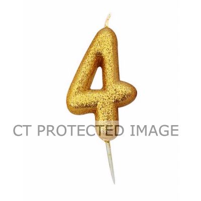 No. 4 Gold Glitter Pick Candle