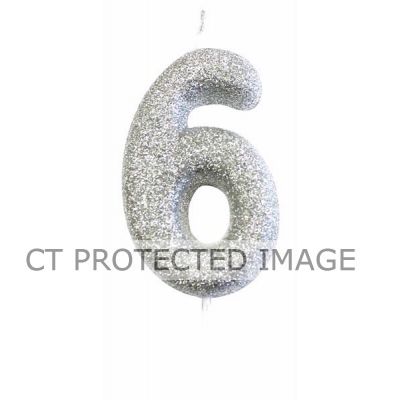 No. 6 Silver Glitter Pick Candle