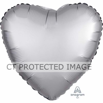 Satin Luxe Platinum Heart 18 Inch Foil