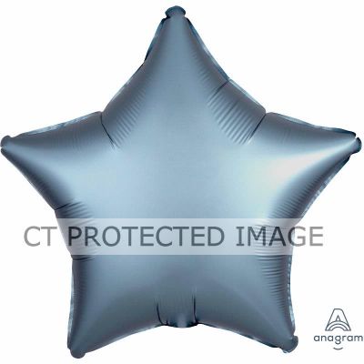 Satin Luxe Steel Blue Star 19 Inch Foil