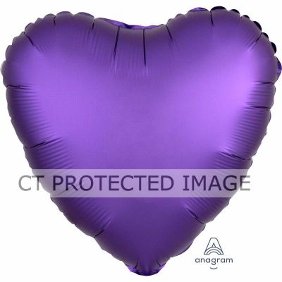 Satin Luxe Purple Royale Heart 18 Inch Foil