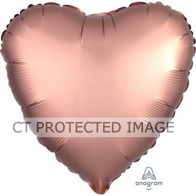 Satin Luxe Rose Copper Heart 18 Inch Foil