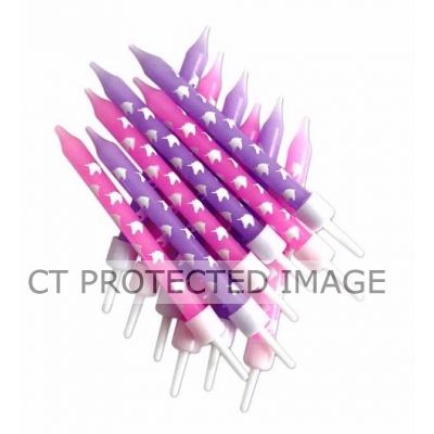  7.5cm Unicorn Candles With Holders (pack quantity 12) 