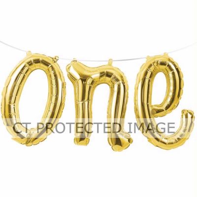 30cmx1.5m Gold One Air Fill Foil Balloon