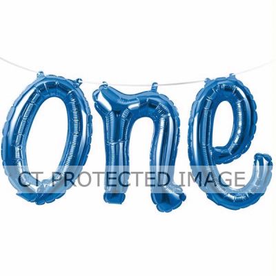 30cmx1.5m Blue One Air Fill Foil Balloon