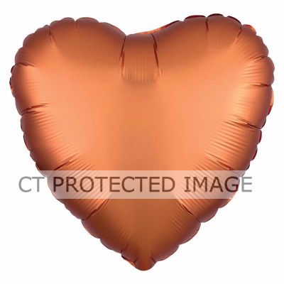 18 Inch Satin Luxe Amber Heart Foil