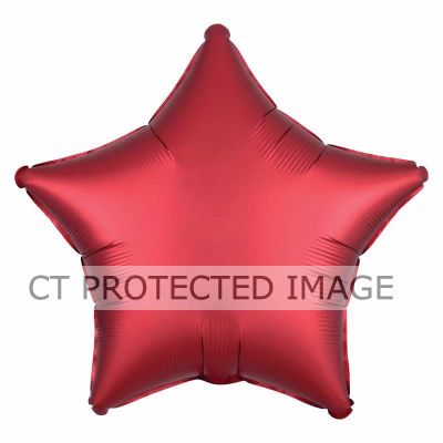19 Inch Satin Luxe Sangria Star Foil