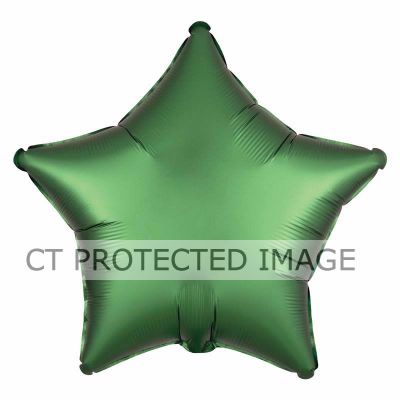 19 Inch Satin Luxe Emerald Star Foil