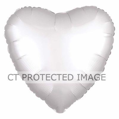 18 Inch Satin Luxe White Satin Heart Foil