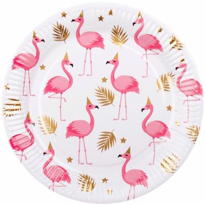  23cm Flamingo Plates (pack quantity 6) 