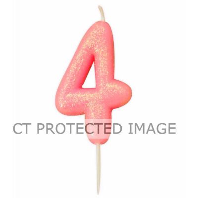 No. 4 Pink Glitter Pick Candle