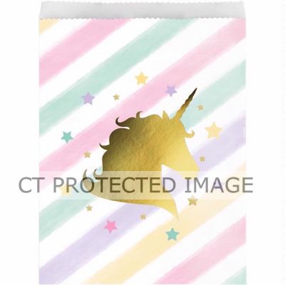  Unicorn Sparkle Paper Treat Bags (pack quantity 10) 
