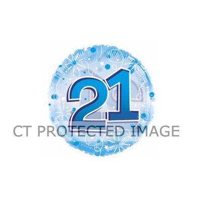 24 Inch Blue 21st Birthday Clearview Balloon