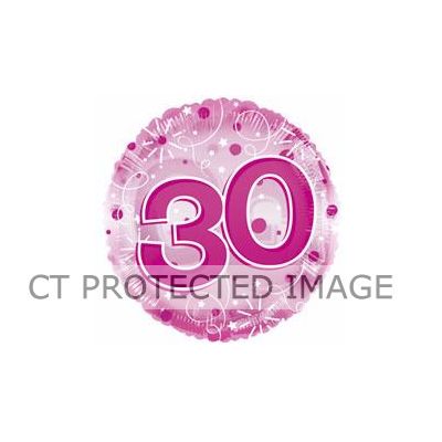 24 Inch Pink 30th Birthday Clearview Balloon