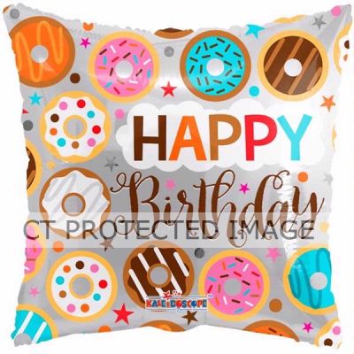 18 Inch Happy Birthday Donuts Foil Balloon