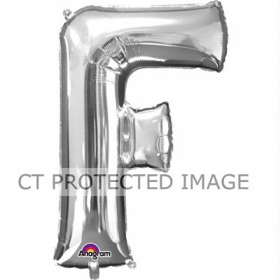 16 Inch Silver Letter F Shaped Foil
