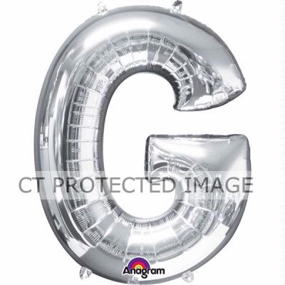 16 Inch Silver Letter G Shaped Foil