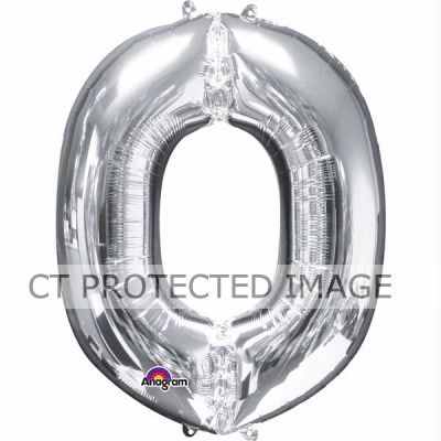 16 Inch Silver Letter O Shaped Foil