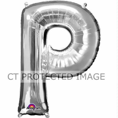 16 Inch Silver Letter P Shaped Foil
