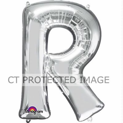 16 Inch Silver Letter R Shaped Foil