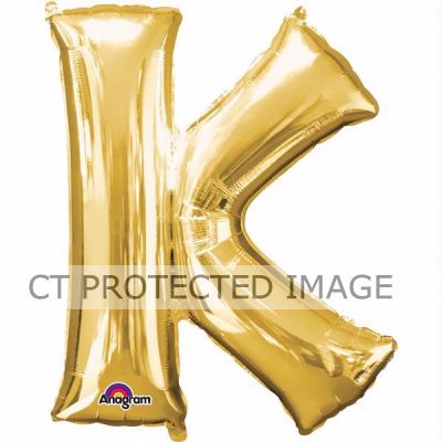 16 Inch Gold Letter K Shaped Foil