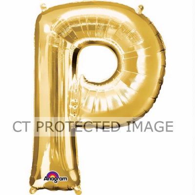 16 Inch Gold Letter P Shaped Foil