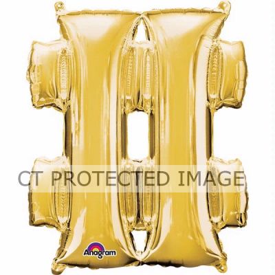 16 Inch Gold Hashtag Shaped Foil
