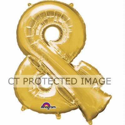 16 Inch Gold Ampersand Shaped Foil