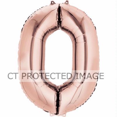16 Inch Number 0 Rose Gold Air-fill Foil