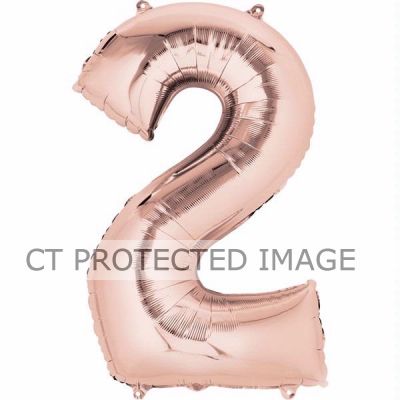 16 Inch Number 2 Rose Gold Air-fill Foil