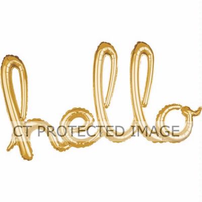 Hello Gold Air-fill Foil Script