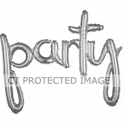 Party Silver Air-fill Foil Script