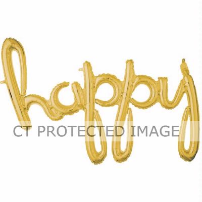Happy Gold Air-fill Foil Script