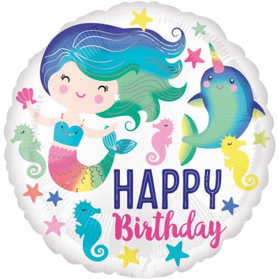 18 Inch Sealife Happy Birthday Foil Balloon