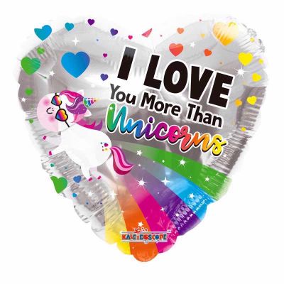 18 Inch Love You More Than Unicorns Foil Balloon