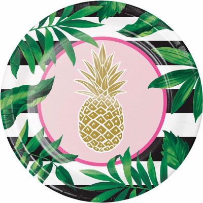  10 Inch Golden Pineapple Banquet Plates (pack quantity 8) 