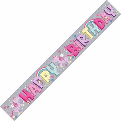 9ft Unicorn Happy Birthday Banner
