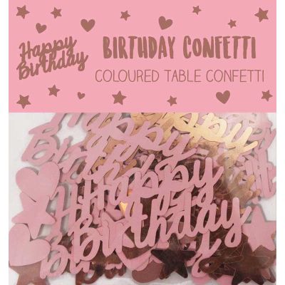 Happy Birthday Rose Gold Paper Confetti