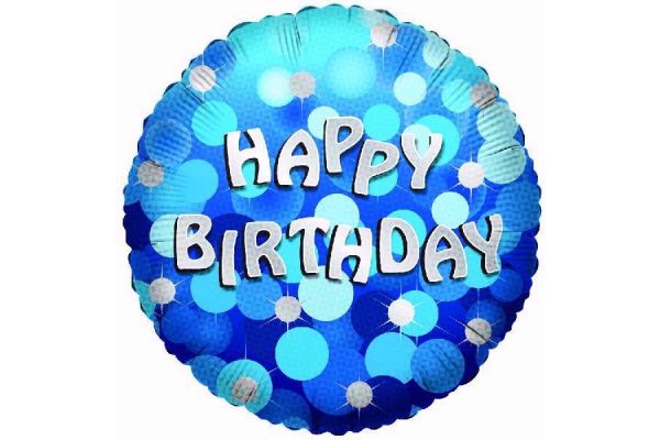 18 Inch Sparkle Blue Birthday Foil Balloon
