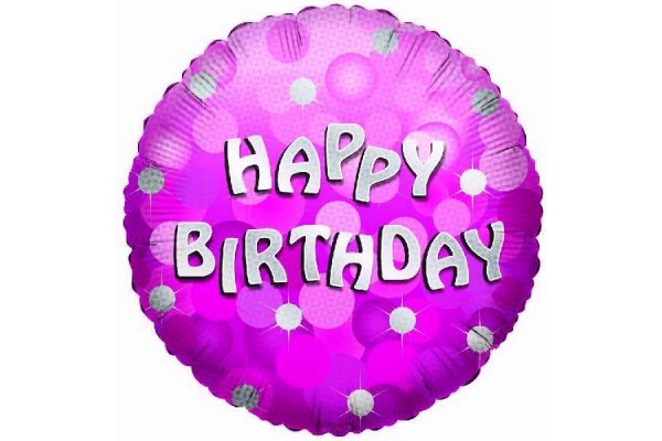 18 Inch Sparkle Pink Birthday Foil Balloon