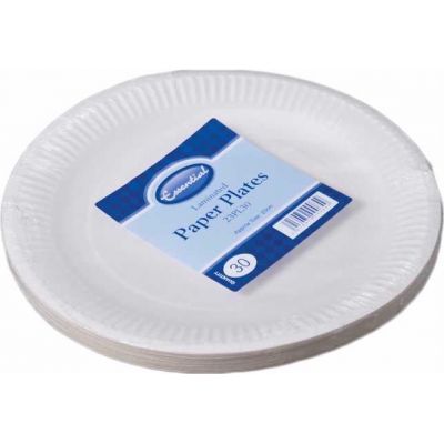  23cm White Plates Triplex Board (pack quantity 30) 