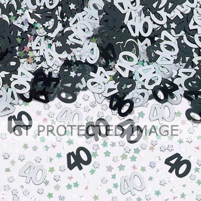 40th Birthday Black Confetti