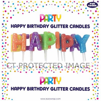 Birthday Multi Glitter Candles