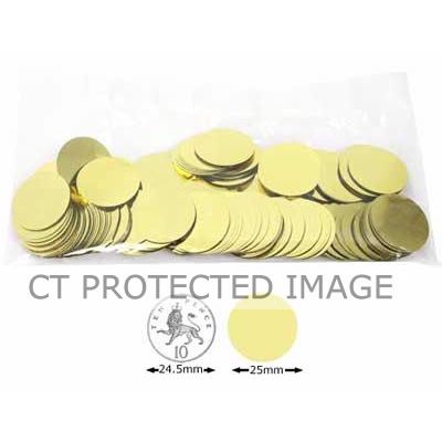 25mm Metallic Gold Circular Confetti