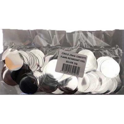 25mm Metallic Silver Circular Confetti