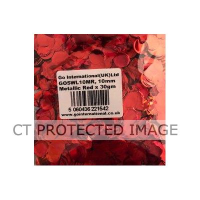 30gm 10mm Red Metallic Confetti