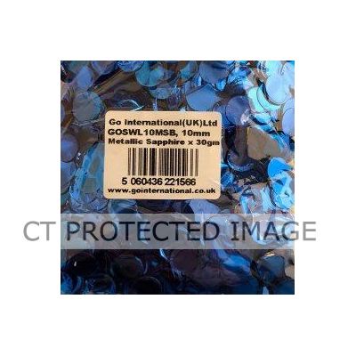 30gm 10mm Sapphire Blue Metallic Confetti